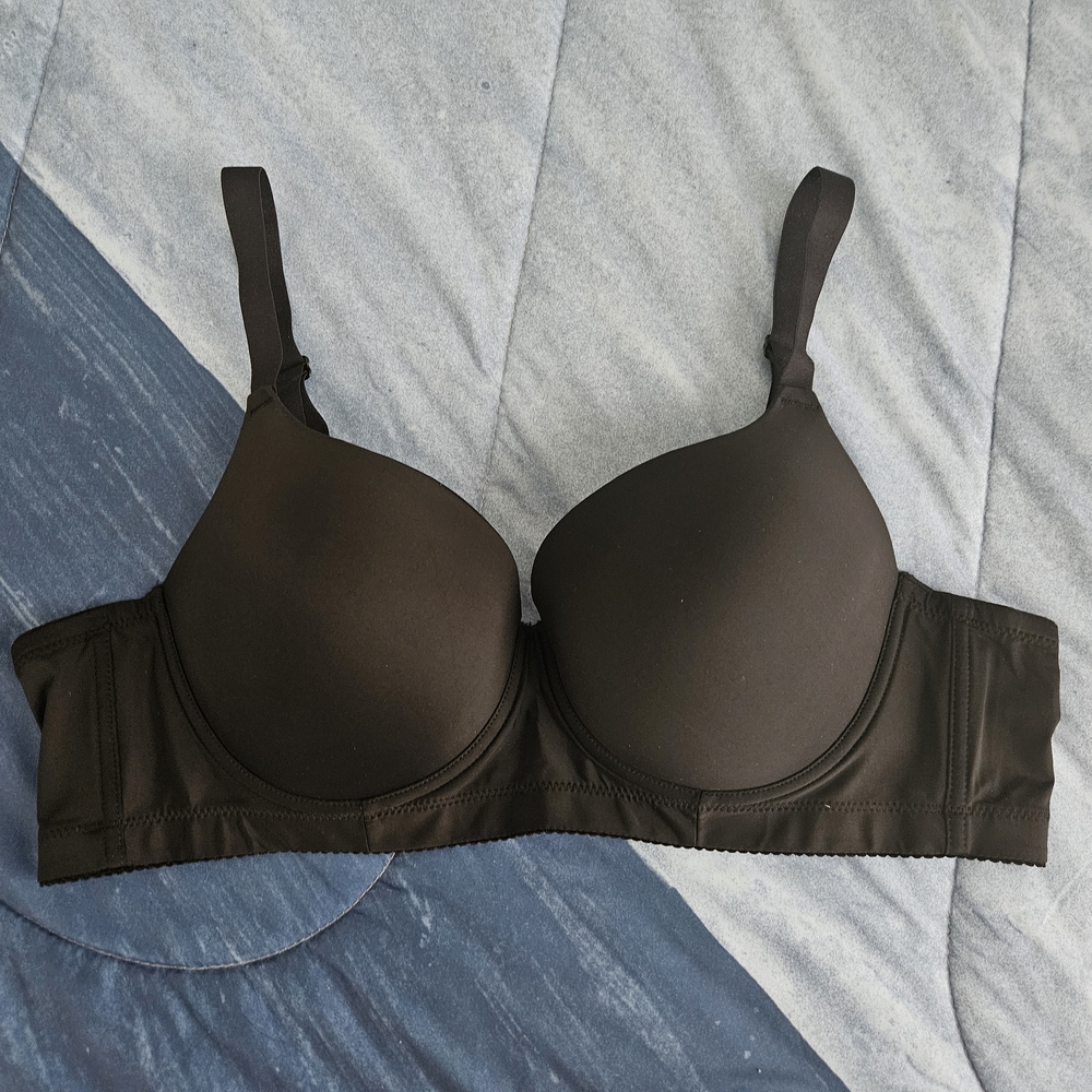 Black and Cream Full Coverage T-Shirt Bra with Underwire